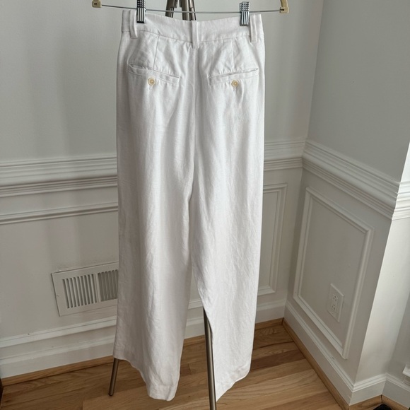 Madewell The Harlow Wide Leg 100% Linen Eyelet White Size 0 - Picture 8 of 10